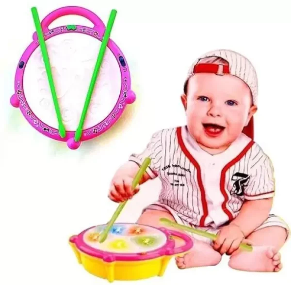 Urvashi Enterprises Musical Light Sound Flash Drum With Sticks for kids  (Multicolor) - Image 4