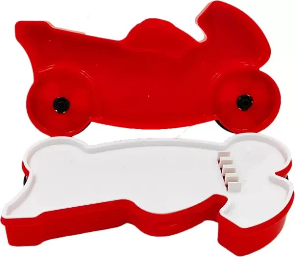 Johnnie Boy Pencil Box | Red Karisma bike shape Pencil Box for Kids | Dual storage space Art Plastic Pencil Box - Image 2